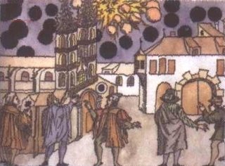 Artwork depicting alien battle in 1561